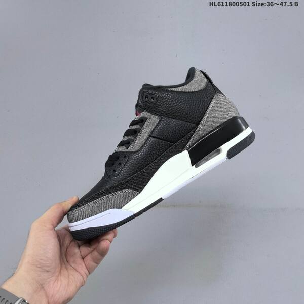 Jordan Air Jordan 3 Retro Black/Grey/White/Red 36-47.5 basketball