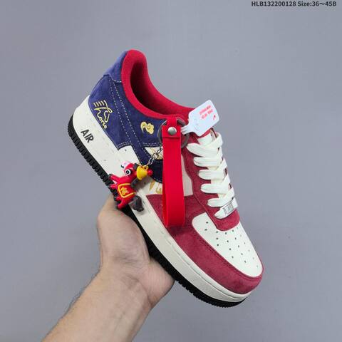 Nike Air Force 1 07 LV8 White Brown Red Blue EU 36-45 Sneaker - Unisex (BS-61687)