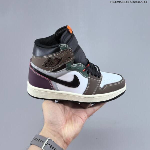 Jordan Air Jordan 1 Retro High OG black/white/gray/purple 36~47 casual