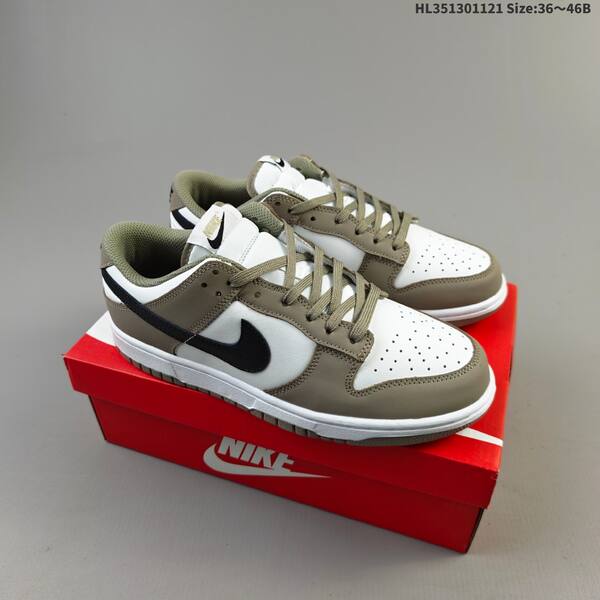 Nike SB Dunk Low Pro white brown black olive EU 36-46 skate shoe