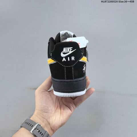 Nike Air Force 1 07 Low Stussy Black Yellow White EU 36-45 Sneaker - Unisex (BS-60244)