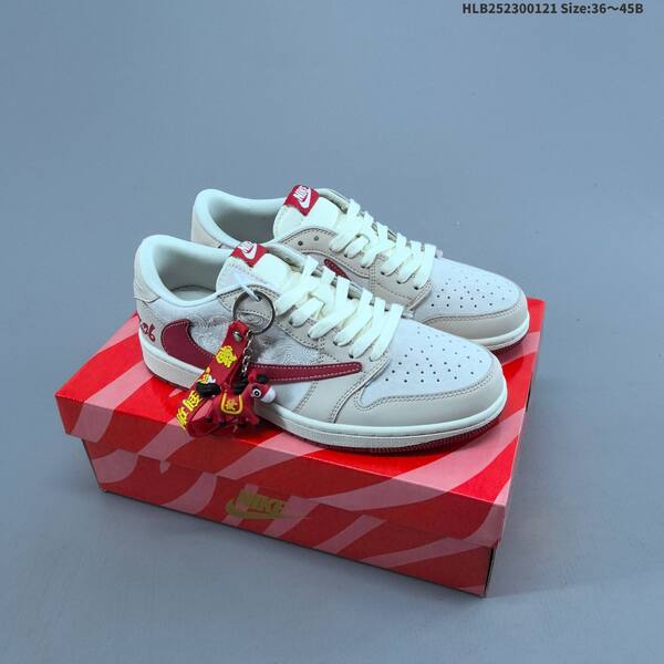 Nike Air Jordan 1 Low white/red/black 36~45B lifestyle