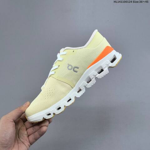 On Cloud X 4 Pale Yellow White Orange EU 36-45 Running Shoe Running Sneakers - Unisex (BS-69700)