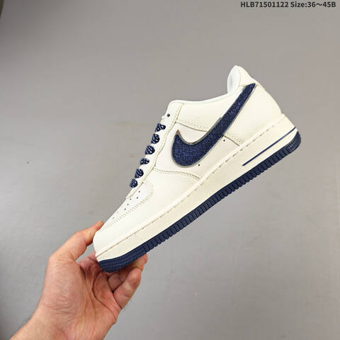 Nike Air Force 1 07 Low Off White Navy Blue EU 36-45 Sneaker - Unisex (BS-63271)