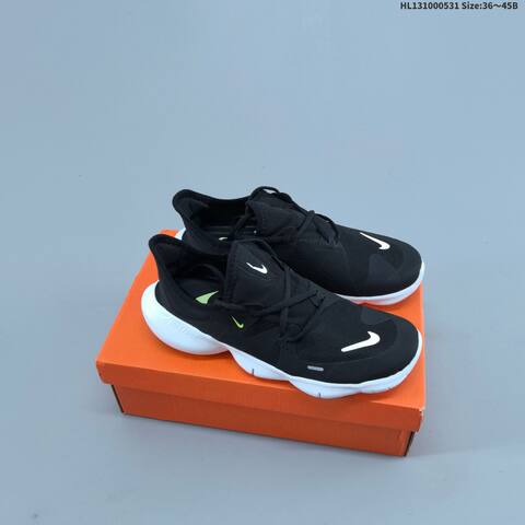 Nike Free RN 5 0 Black White Grey Orange EU 36-45 Running Shoe - Unisex (BS-60050)