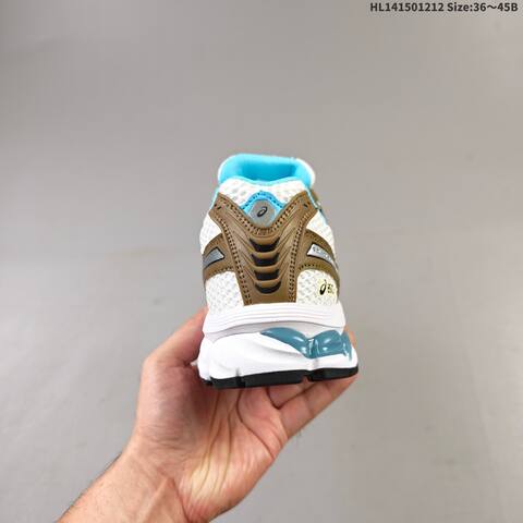 ASICS Gel-Kayano 12 1 White Brown Silver Light Blue EU 36-45 Running Shoe Running Sneakers - Unisex (BS-69162)