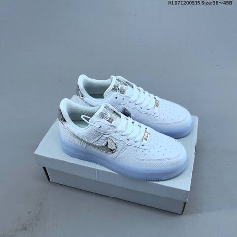 Nike Air Force 1 07 Low White Metallic Silver Ice Blue EU 36-45 Sneaker - Unisex (BS-60315)