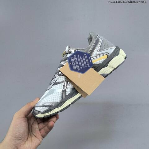 ASICS Gel Cumulus 16 White Silver Gray Cream Yellow EU 36-45 Running Shoe Running Sneakers - Unisex (BS-64339)