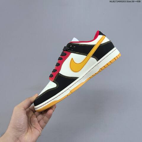 Nike SB Dunk Low Retro DIY White Black Red Yellow Gum EU 36-45 Skate Shoe - Unisex (BS-61554)