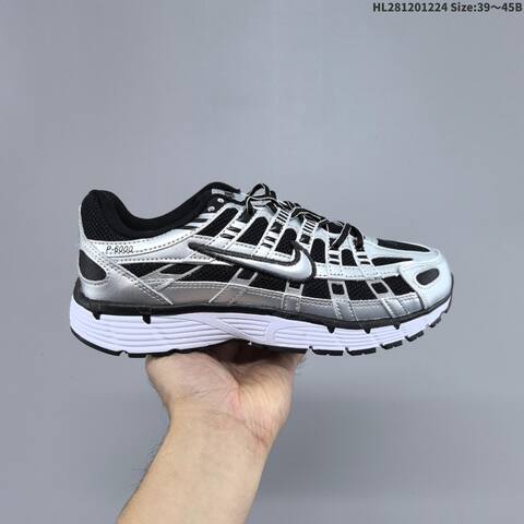 Nike P-6000 Black Silver White Blue EU 39-45 Running Shoe - Unisex (BS-62484)