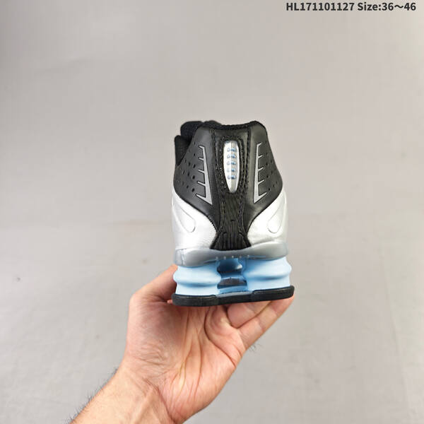Nike Shox R4 black white light blue EU 36-46 running shoe