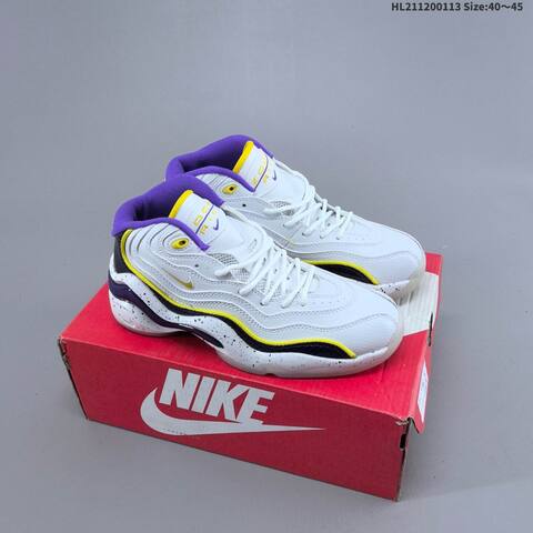 Nike Air Zoom Flight 96 White Purple Yellow Navy EU 40-45 Basketball Shoe - Men's (BS-62004)