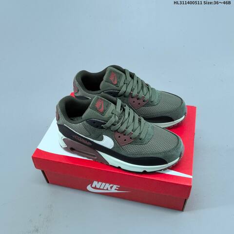 Nike Air Max 90 Black Grey Green White EU 36-46 Running Shoe - Unisex (BS-60415)