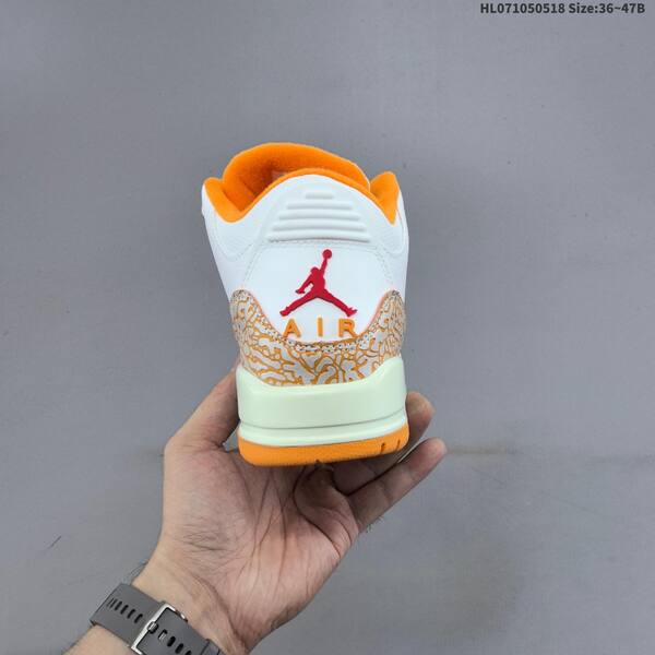 Jordan Air Jordan 3 Retro white/orange/red with elephant print accents 36~47B basketball