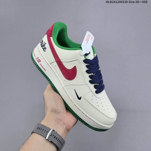 Nike Air Force 1 07 Low off white red green navy blue EU 36-45 sneaker