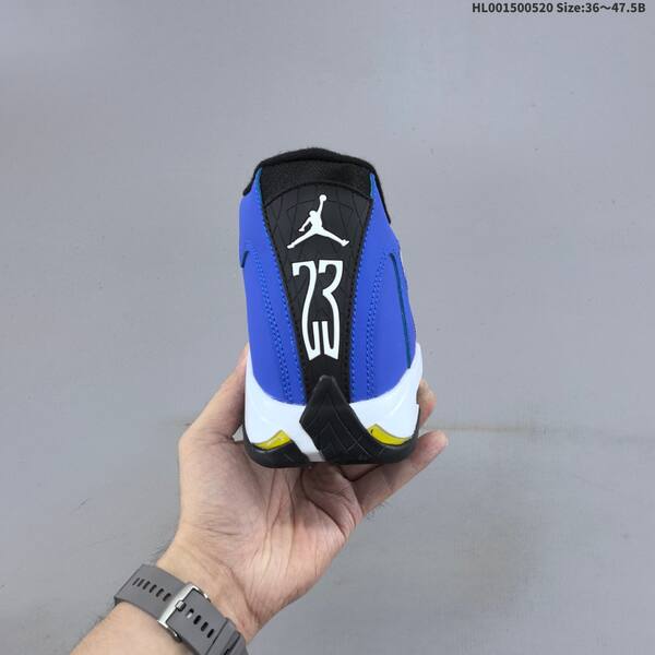 Jordan Air Jordan 14 Retro OG Laney blue/black/white with yellow accents 36~47.5 basketball