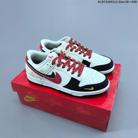 Nike Dunk Low Retro DIY Year Of The Horse White Black Red Gray EU 36-45 Skate Shoe - Unisex (BS-62070)