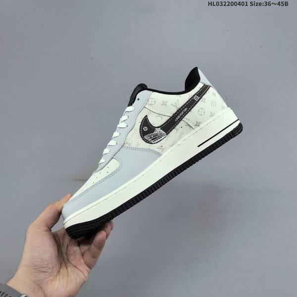 Nike Air Force 1 Low off white light grey black red EU 36-45 skate shoe