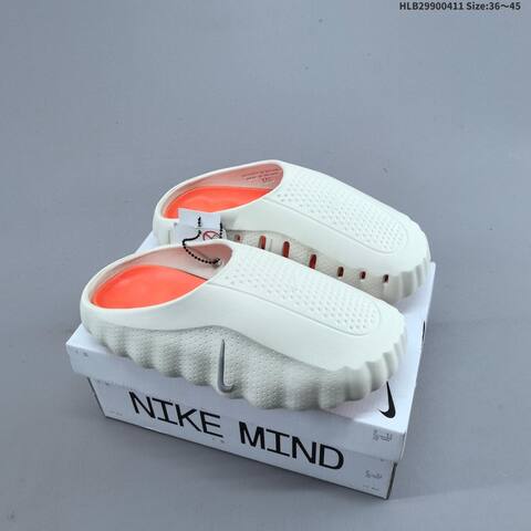 Nike Mind 001 Off White Grey Orange EU 36-45 Slides - Unisex (BS-60816)