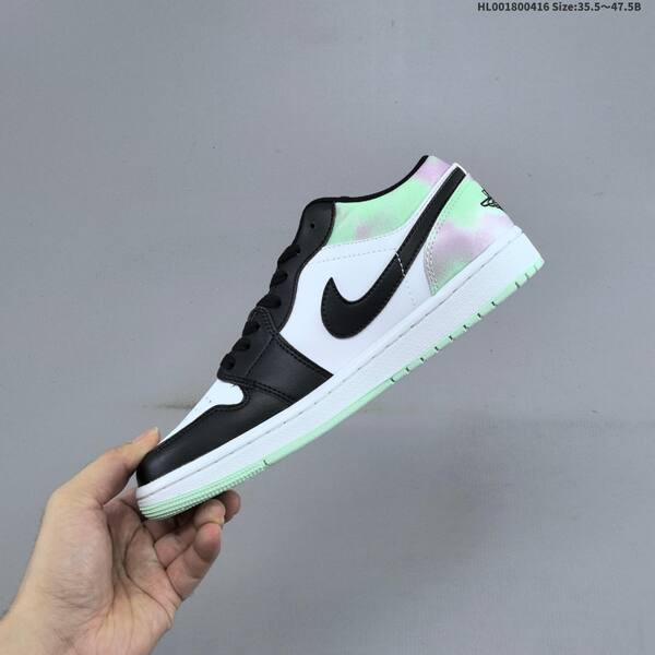 Jordan Air Jordan 1 Low SE "Supernova" Black/White with iridescent pastel green and pink 35.5-47.5 lifestyle