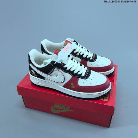 Nike Air Force 1 07 Low White Red Black Gold EU 36-45 Sneaker - Unisex (BS-61450)