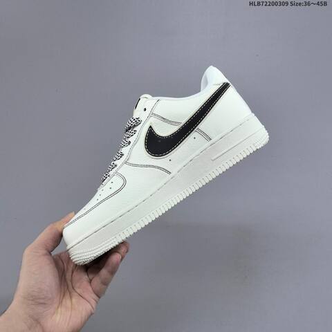 Nike Air Force 1 07 LV8 CS5288-090 Off White Black EU 36-45 Sneaker - Unisex (BS-61400)