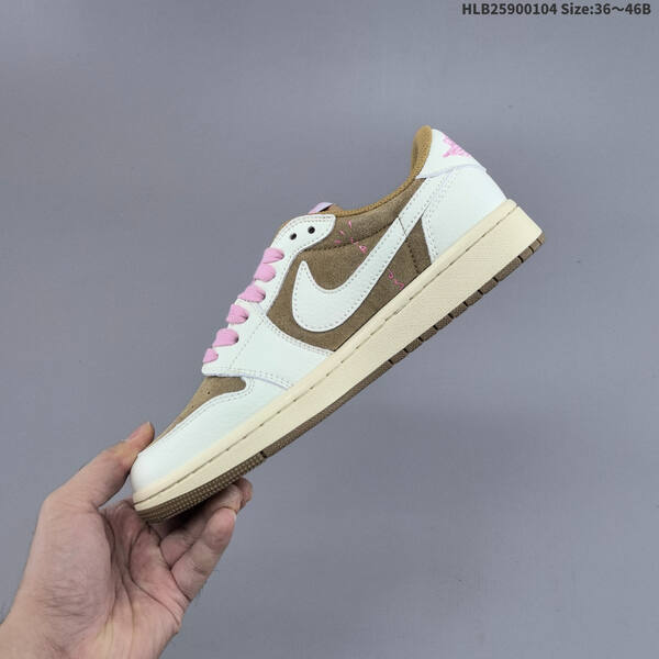 Nike Air Jordan 1 x Travis Scott brown/white/pink 36~46B lifestyle