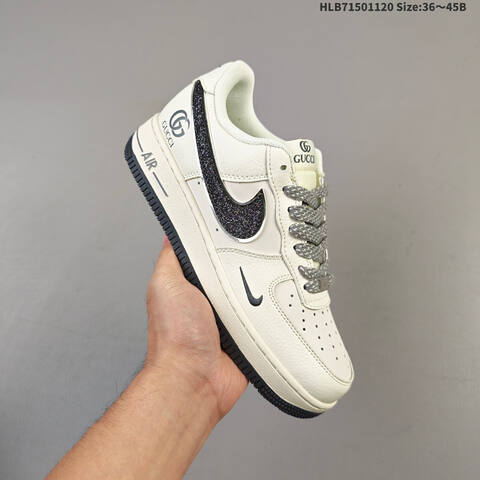 Nike Air Force 1 07 LV8 Off White Grey Black EU 36-45 Sneaker - Unisex (BS-63417)