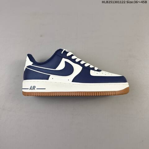 Nike Air Force 1 07 Sail Navy White Gum Brown EU 36-45 Sneaker - Unisex (BS-63245)