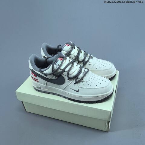 Nike Air Force 1 07 IQ1119 Off White Black Grey Red EU 36-45 Sneaker - Unisex (BS-61795)