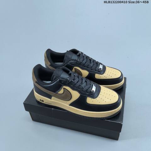 Nike Air Force 1 07 Low Black Tan Brown Beige EU 36-45 Sneaker - Unisex (BS-60842)