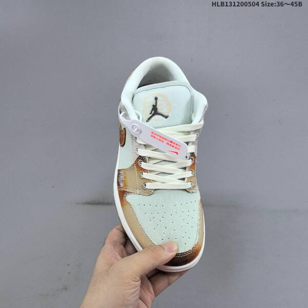 Jordan Air Jordan 1 Low SE Multi-Color Distressed / Light Blue / Brown / Tan / White 36~45 lifestyle