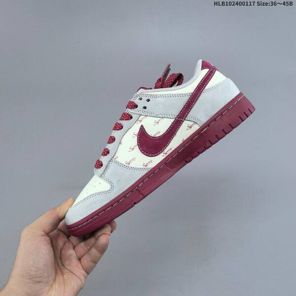 Nike SB Dunk Low off white light grey burgundy red EU 36-45 skate shoe