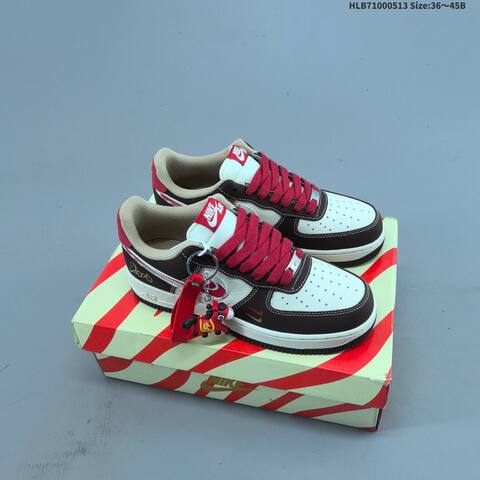 Nike Air Force 1 07 Low Off White Navy Red Grey EU 36-45 Sneaker - Unisex (BS-60364)