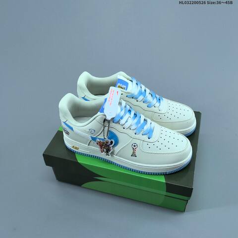 Nike Air Force 1 07 LV8 Off White Light Blue Yellow Brown EU 36-45 Sneaker - Unisex (BS-60110)