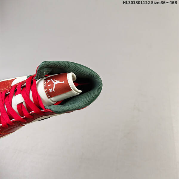 Nike Air Jordan 1 Retro Mid OG white/red/green with gold accents 36~46B basketball