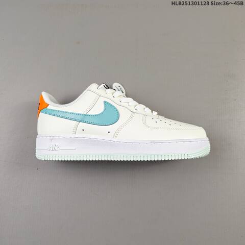 Nike Air Force 1 07 Off White Teal Orange Mint EU 36 45 Sneaker EU 36-45 - Unisex (BS-62978)