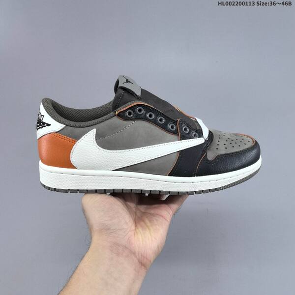 Nike Dunk Low grey/black/white with orange accents 36~46 casual