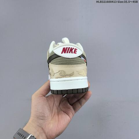 Nike SB Dunk Low CNY White Olive Beige Dark Brown Red EU 35 5-45 Skate Shoe - Unisex (BS-60763)