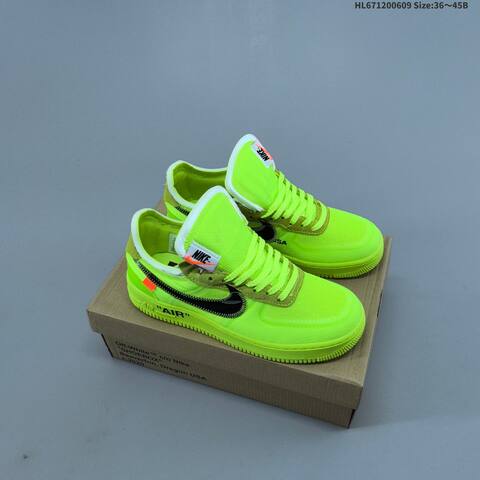 Nike Air Force 1 Low Off White Volt Black White Orange EU 36-45 Sneaker - Unisex (BS-59937)