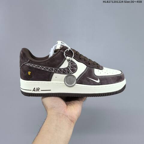 Nike Air Force 1 07 Low Khaki Black White Brown EU 36-45 Sneaker - Unisex (BS-62482)