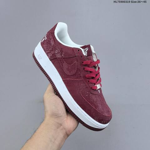 Nike Air Force 1 07 Kobe White Burgundy EU 36-45 Sneaker - Unisex (BS-61257)
