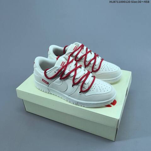 Nike SB Dunk Low Off White Light Grey Dark Grey Red EU 36-45 Skate Shoe - Unisex (BS-61877)
