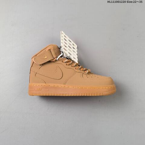Nike Air Force 1 07 Mid Black Wheat Brown EU 22-35 Sneaker - Women's (BS-62536)