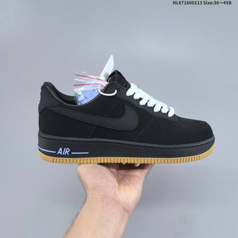 Nike Air Force 1 07 LV8 Black White Gum Light Blue EU 36-45 Sneaker - Unisex (BS-62009)