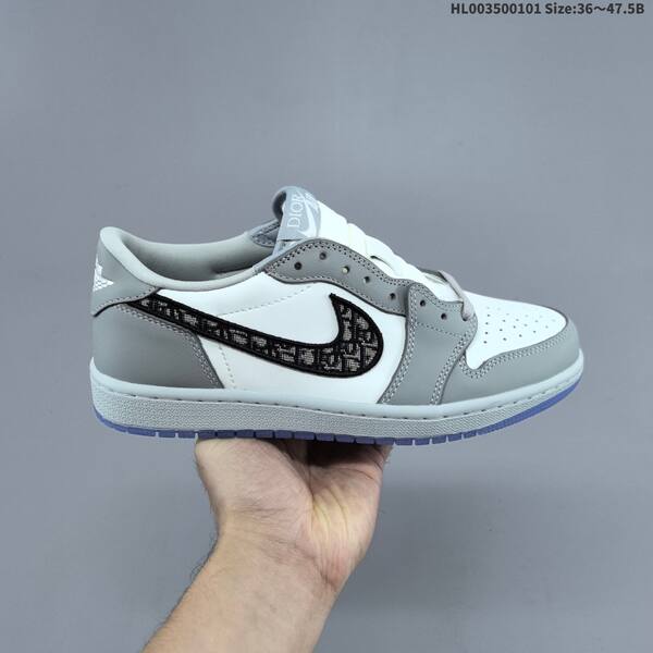 Nike Air Jordan 1 Low OG x Dior White/Wolf Grey 36~47.5 basketball