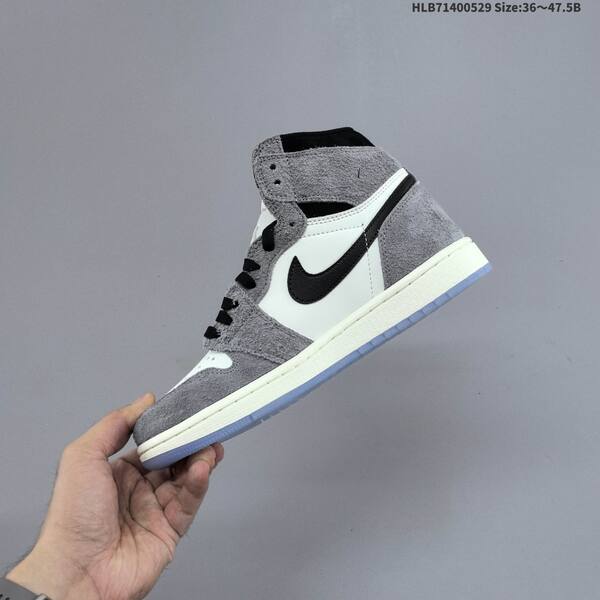 Nike Air Jordan 1 Retro High gray/white/black with gold accents 36-47.5 basketball