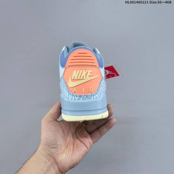 Jordan Air Jordan 3 Retro light blue / blue / pink / peach / neon yellow 36~46B basketball lifestyle