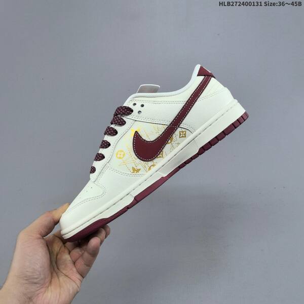 Nike Dunk Low off white burgundy gold EU 36-45 skate shoe