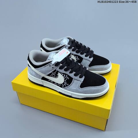 Nike SB Dunk Low Black Grey White EU 36-45 Skate Shoe - Unisex (BS-62503)